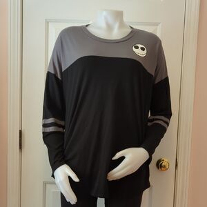 Disney The Nightmare Before Christmas Jack Skellington Gray & Black Tee Size 00